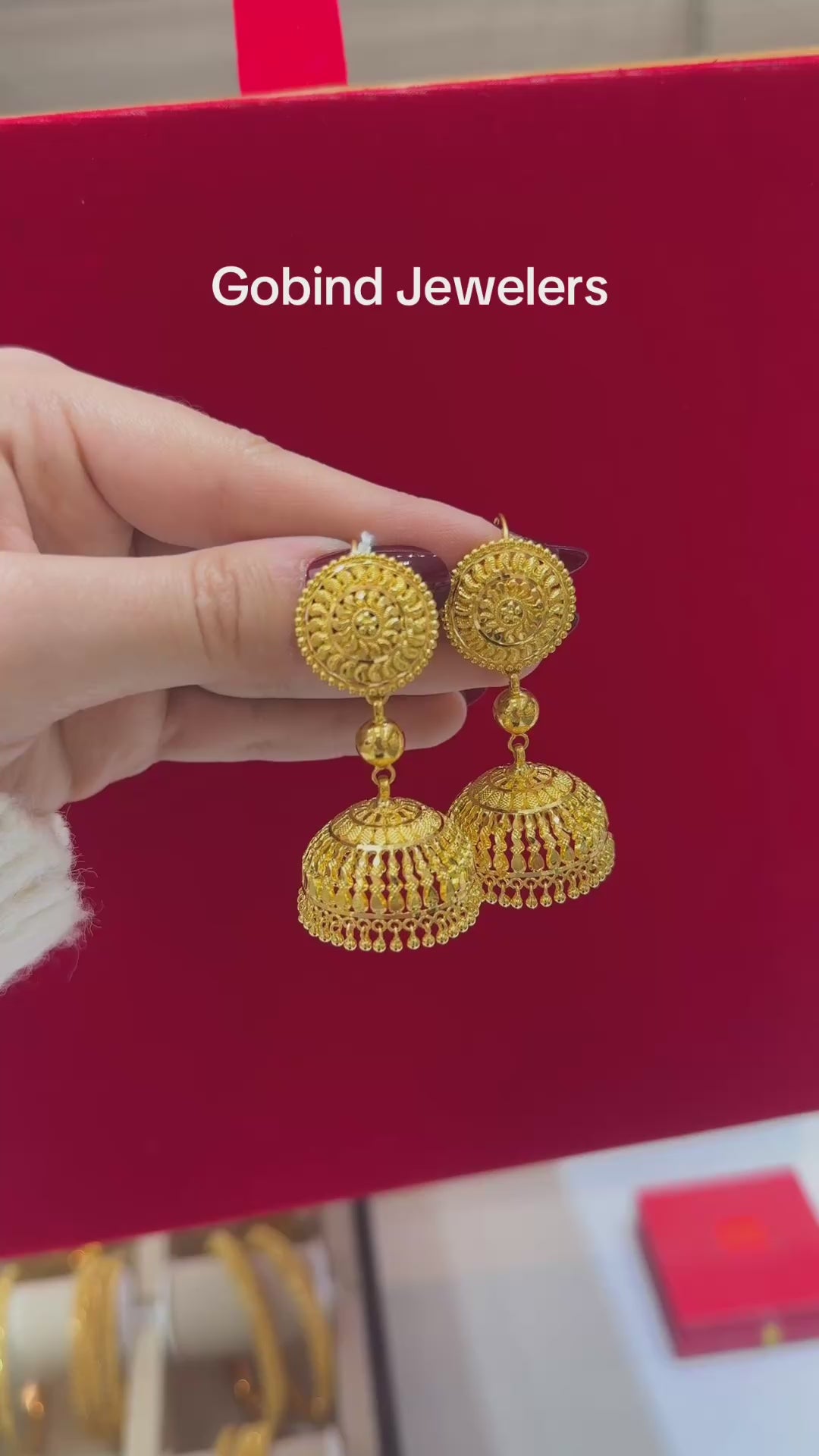 Contemporary Jhumki 22K- Gobind Jewelers