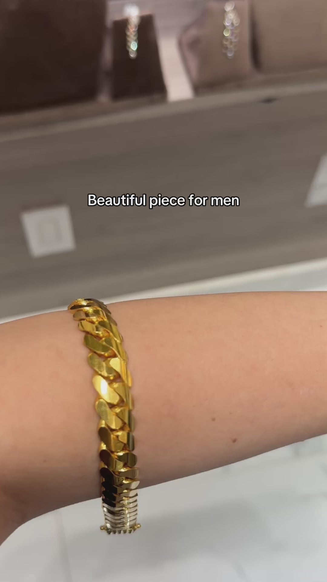 Heavy Weight Chunky Mens Bracelet- 22K
