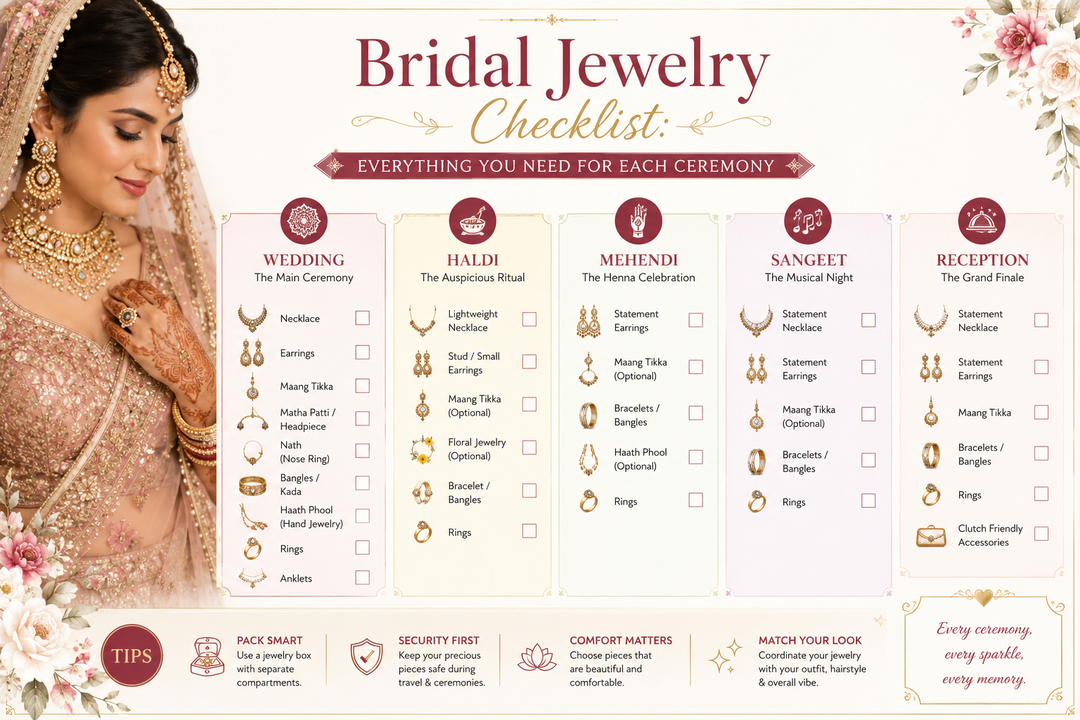 Bridal Jewelry Checklist: Everything You Need for Each Ceremony