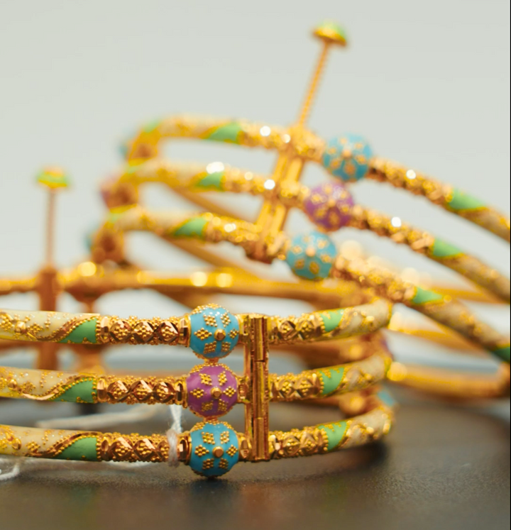 Splash of Color Women's Bangles 22k| Exclusive Gobind Jewelers Collection