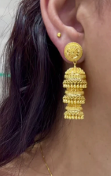 Triple Layer and Large Chandelier style Women's Jhumki 22K
